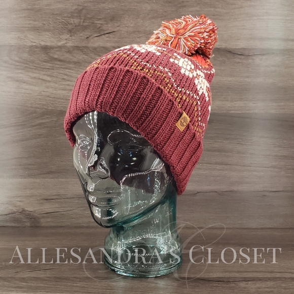 BUNDLE ‐ 2 Timberland Hats Beanies Multi Fair Isle Pompom Knit Outdoor NWT - Picture 11 of 15
